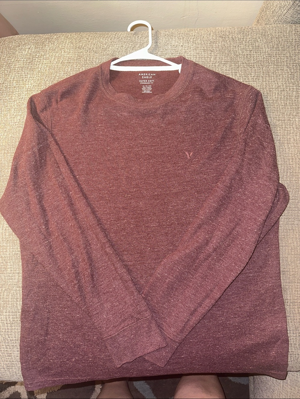 American Eagle Super Soft Thermal Long Sleeve T-Shirt Men's Purple